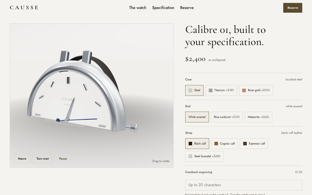 Atelier Watch Configurator — the result the run produced