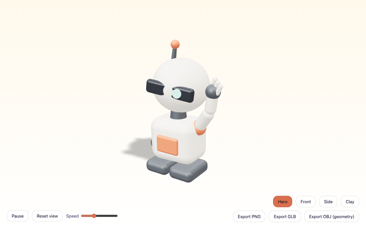 Milo, the desk robot — the result the run produced
