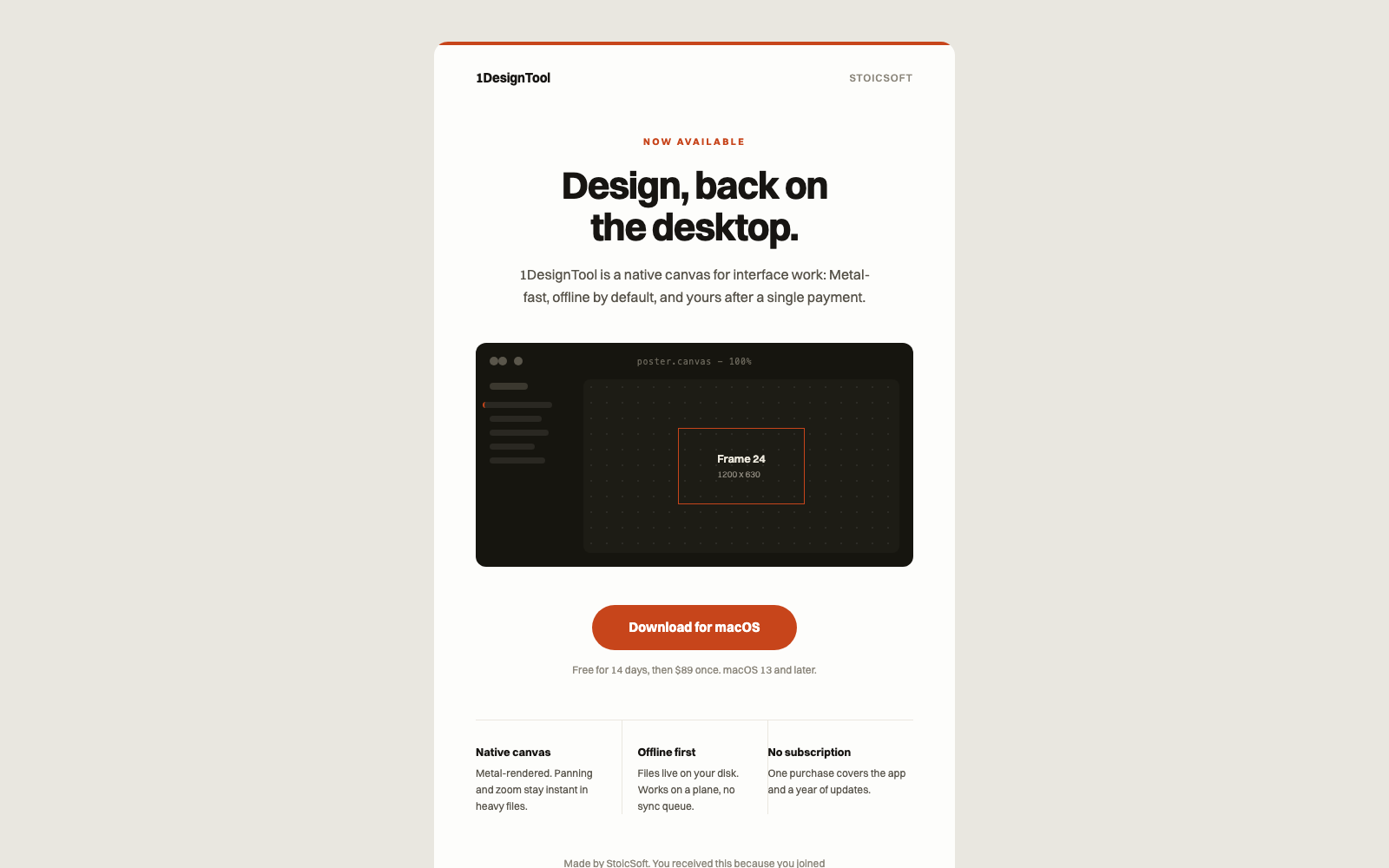 The Launch Email — the result the run produced