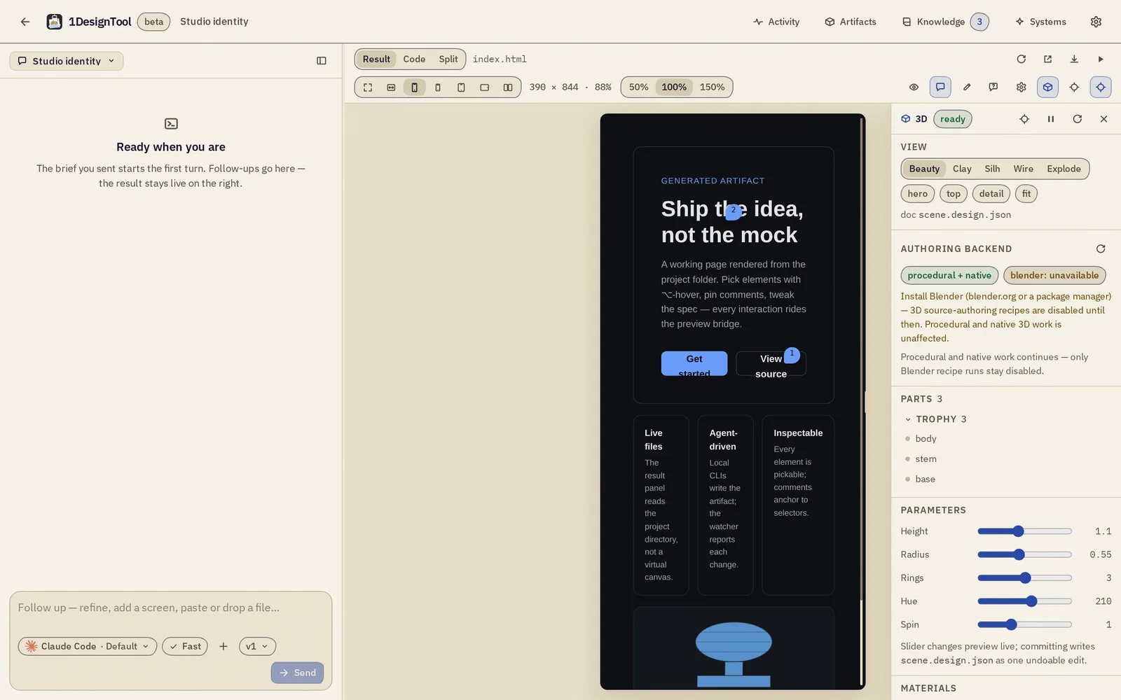 Viewport ponsel — hasil yang sama dialirkan ulang pada lebar sempit
